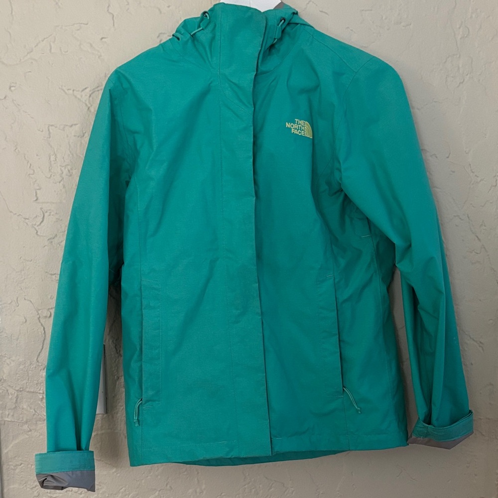 The North Face Turquoise/Green Hooded Jacket in XS